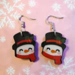 ARETES DE NAVIDAD MUÑECO DE NIEVE MODELO 1