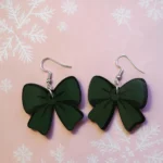 ARETES DE NAVIDAD MOÑO VERDE LISO