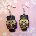 ARETES DE NAVIDAD CASCANUECES AZUL