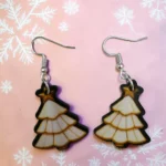 ARETES DE NAVIDAD ARBOL BLANCO
