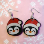 ARETES DE NAVIDAD PINGÜINO NAVIDEÑO