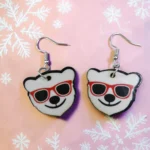 ARETES DE NAVIDAD OSO POLAR LENTES DE SOL