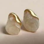 aretes de diseño piedra XL Blanca