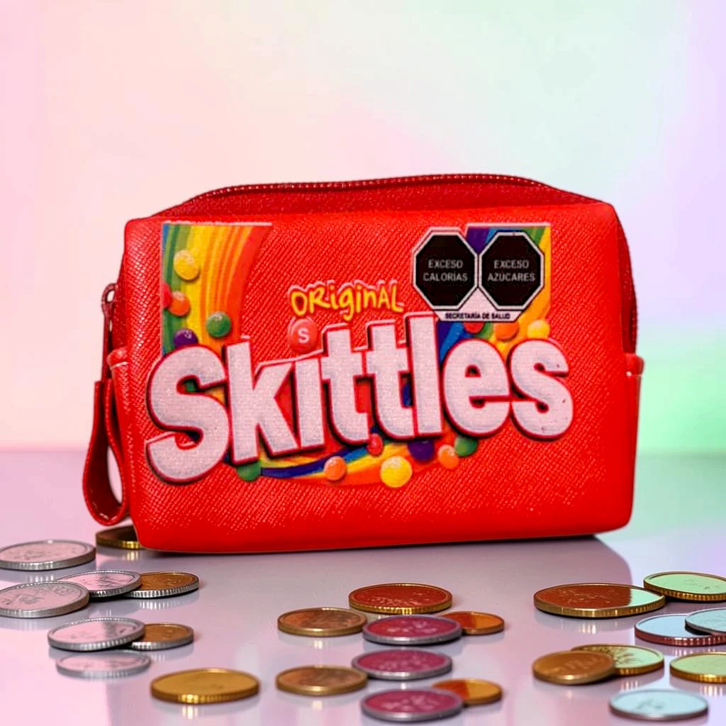 moner (13) Monedero Original Cuero Sintético con Diseño de Skittles - Imagen 1