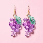 aretes de uvas colgantes de cuentas